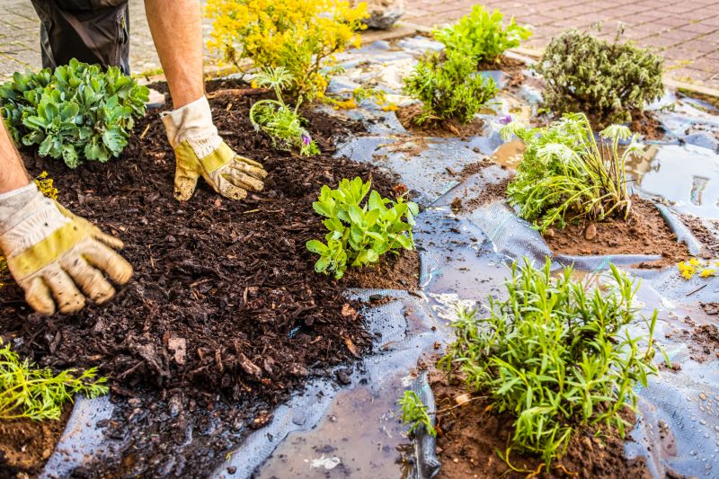 Red Mulch Installation in Ventura County, CA